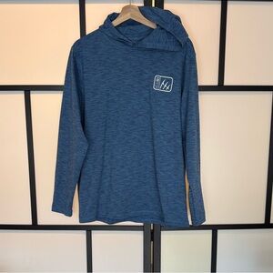 FINTECH Fishing Hoodie Mens Medium Performance Outdoors Long sleeve Blue